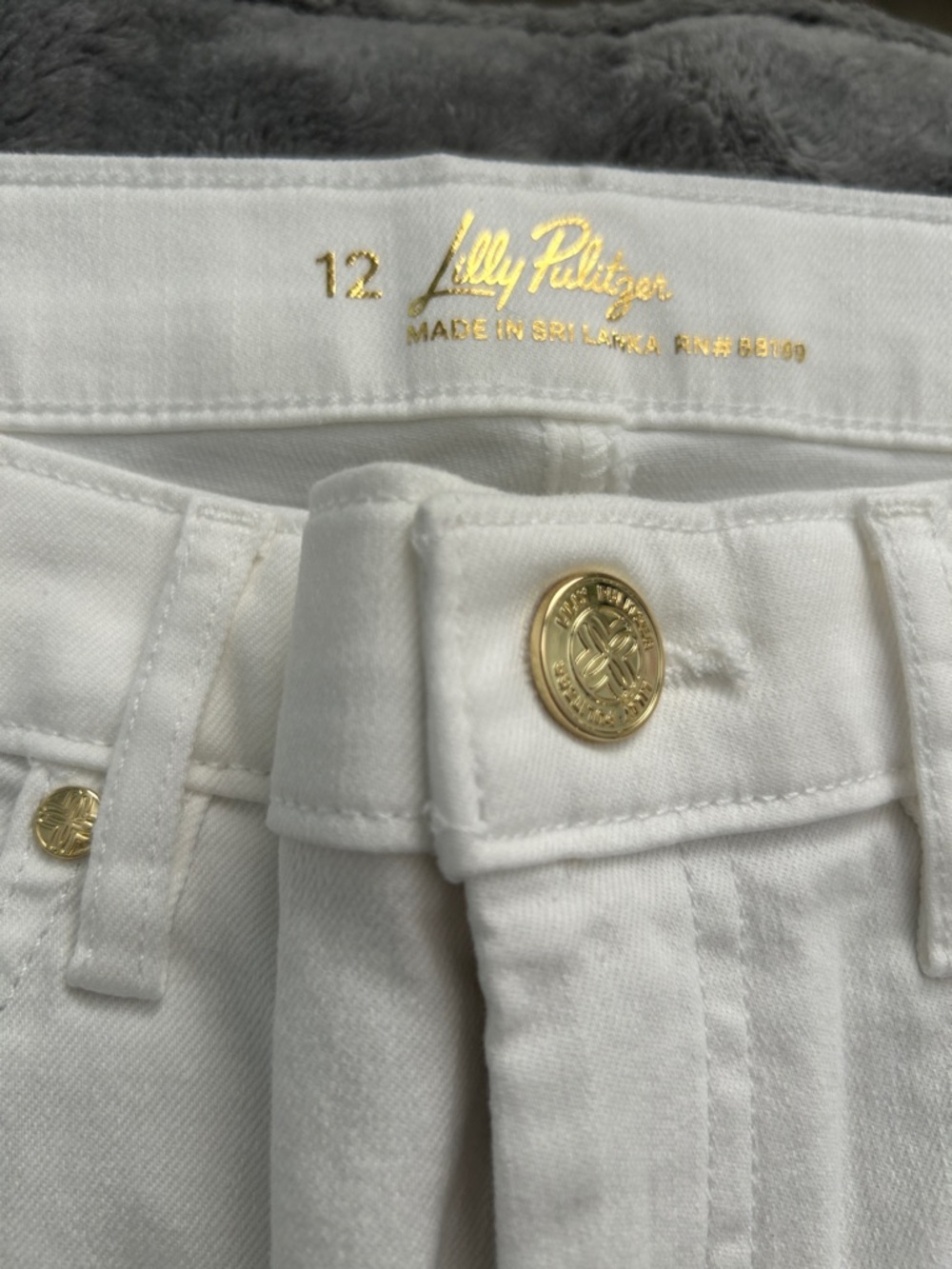Lilly Pulitzer South Ocean White High-Rise Women's Jeans NWT -Size 12 - Picture 8 of 11